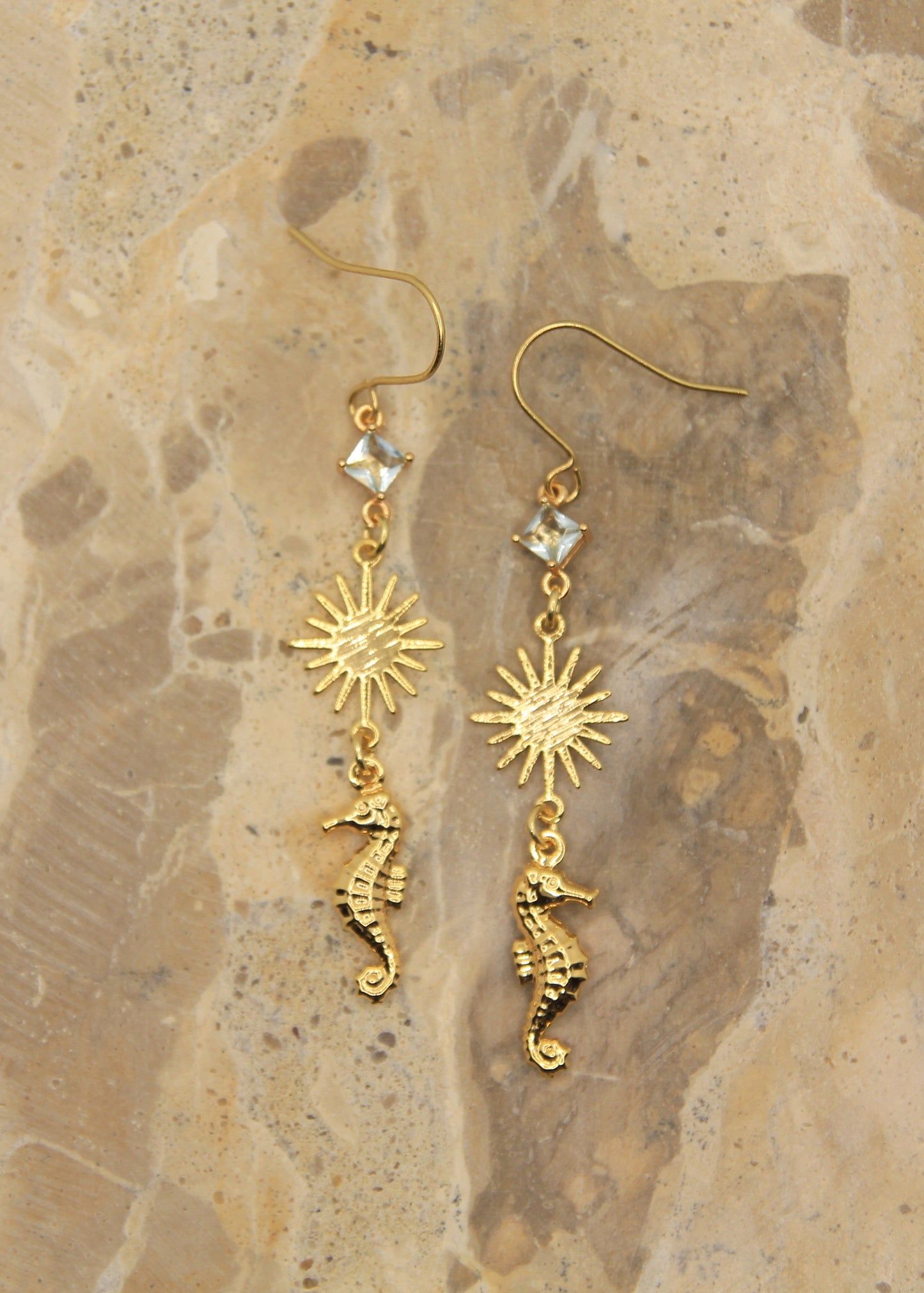 Gold Seahorse Earrings