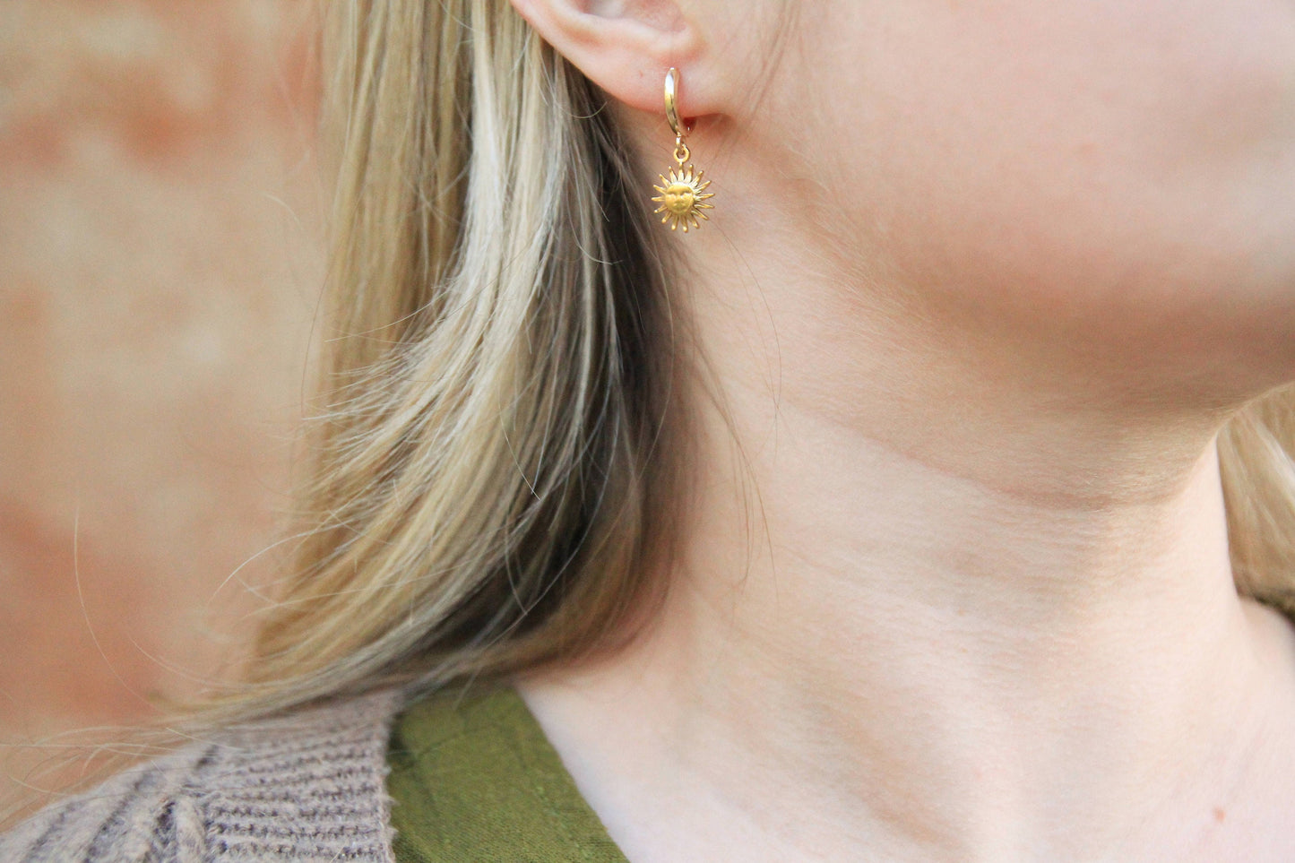 Gold Sun Earrings