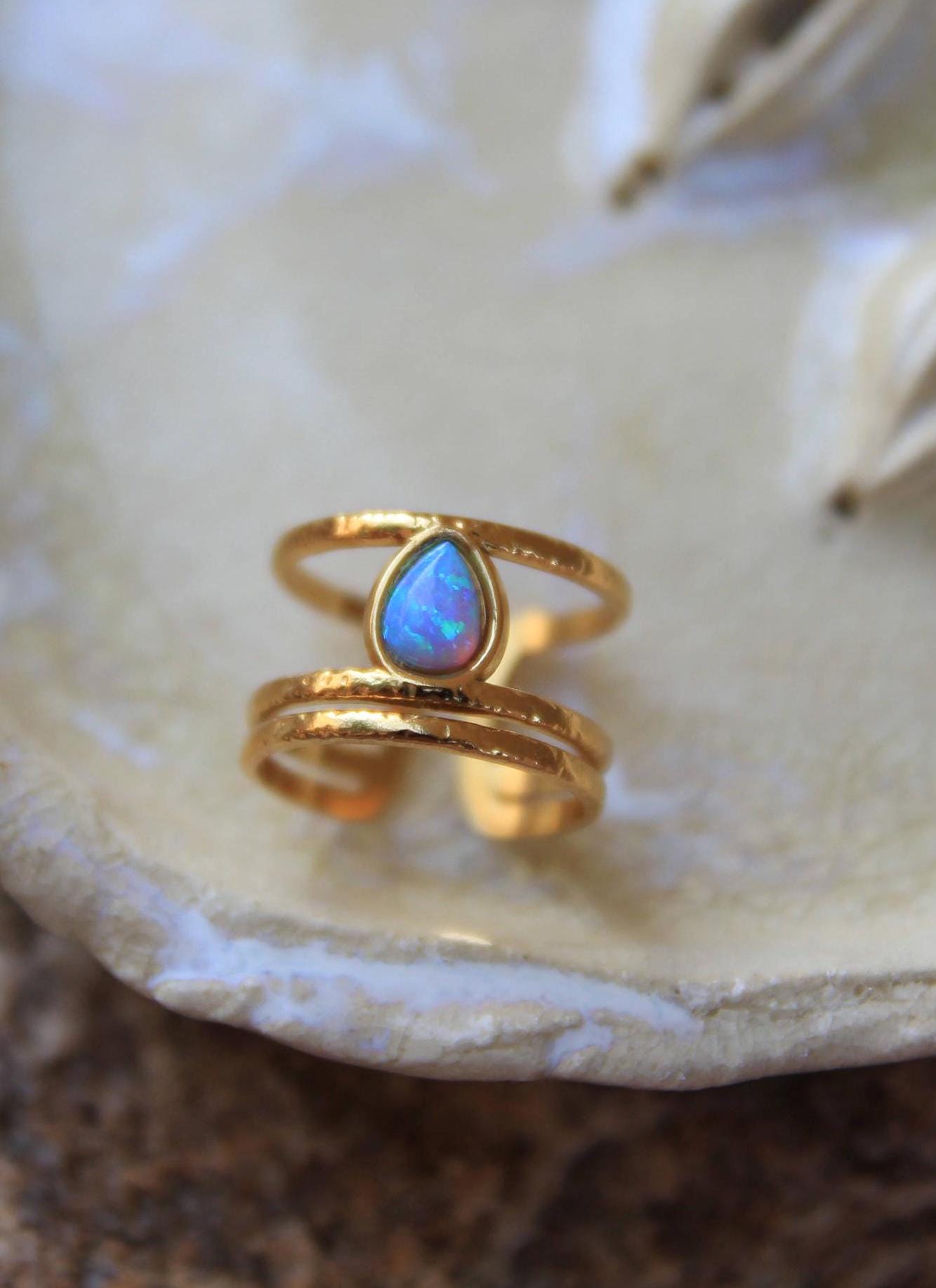 Blue Opal Ring