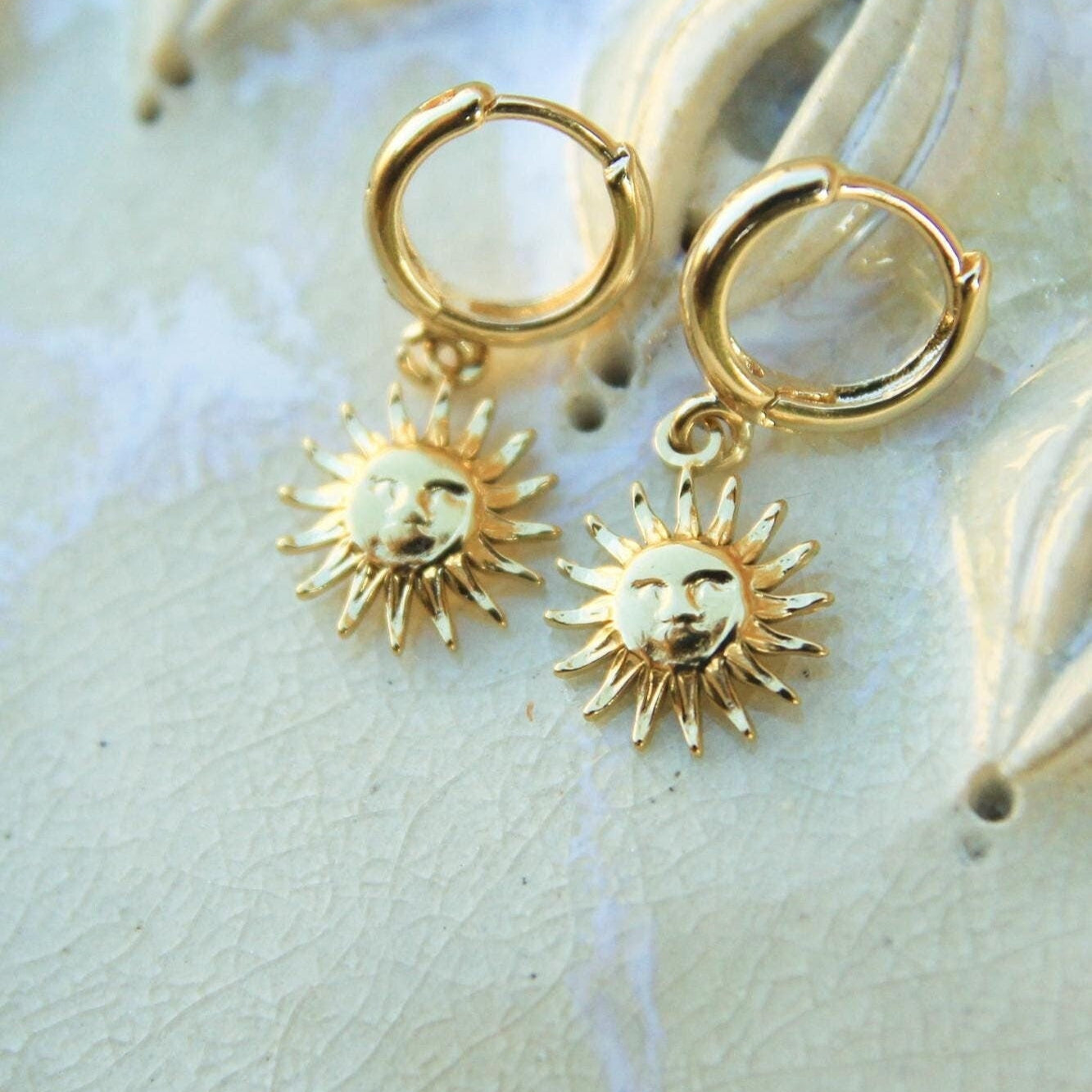 Gold Sun Earrings