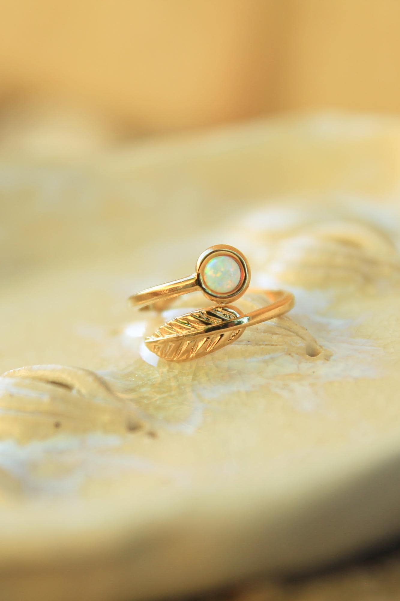 Gold Leaf Opal Ring