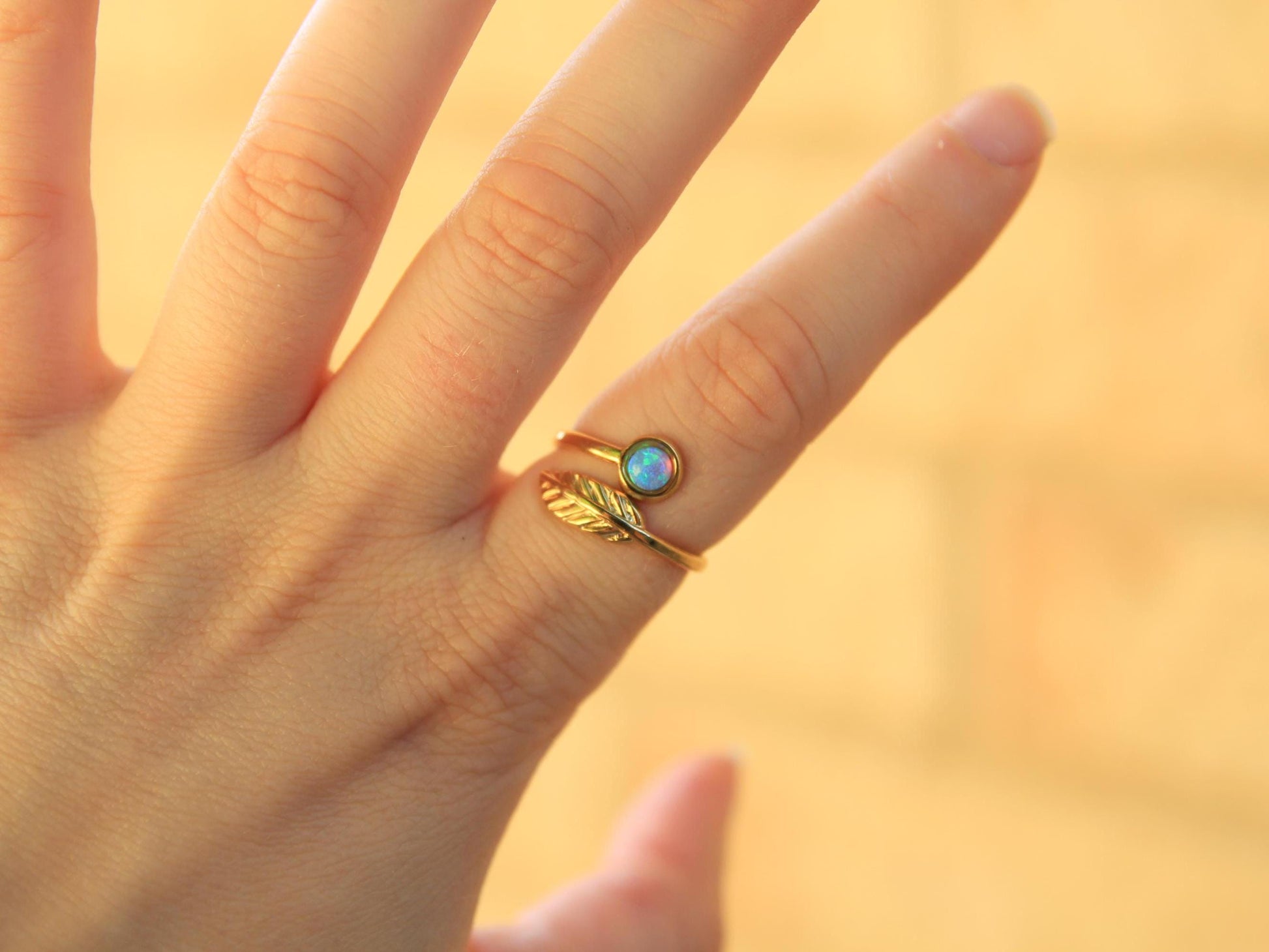 Gold Leaf Opal Ring