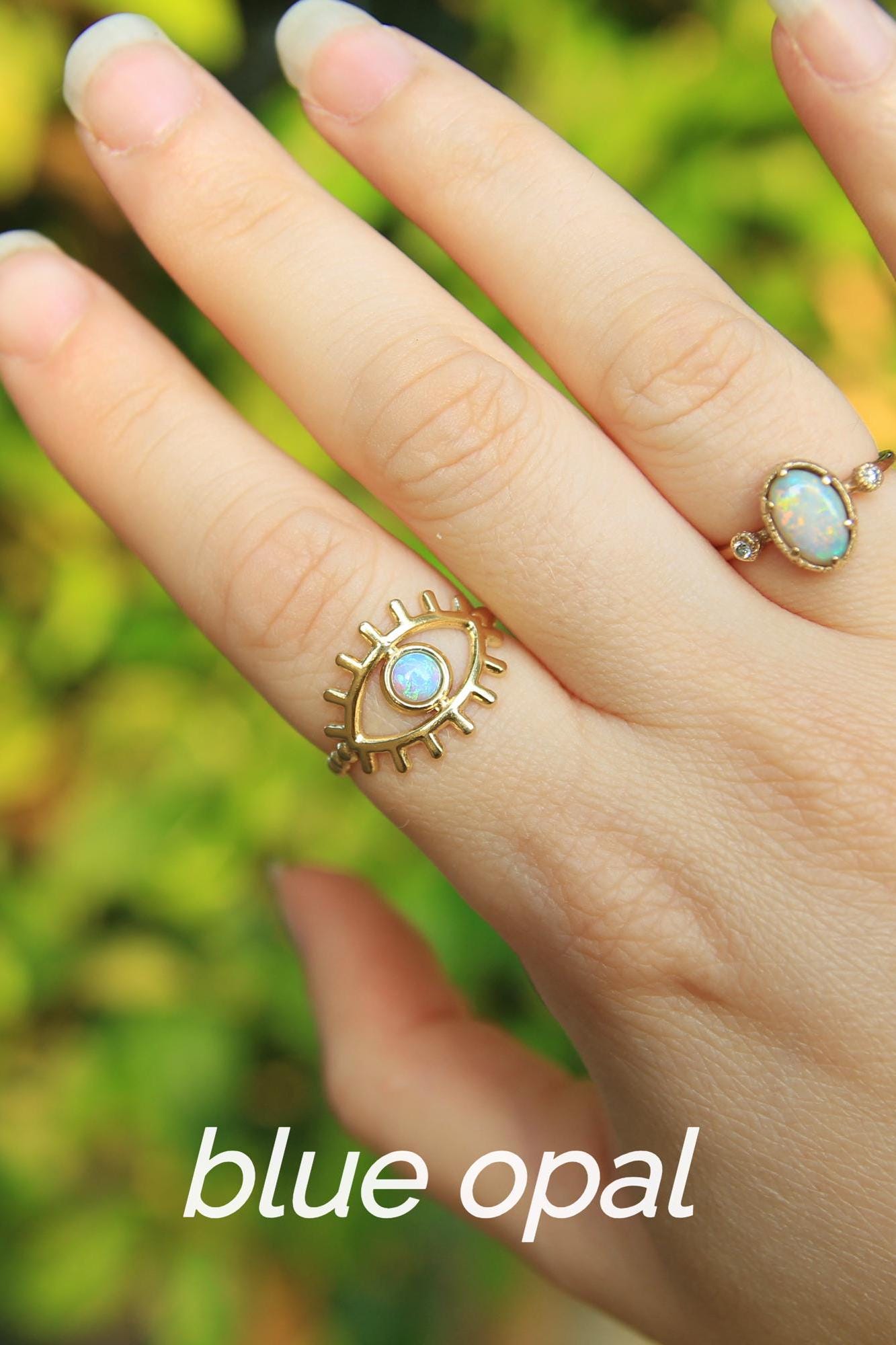 Gold Opal Eye Ring