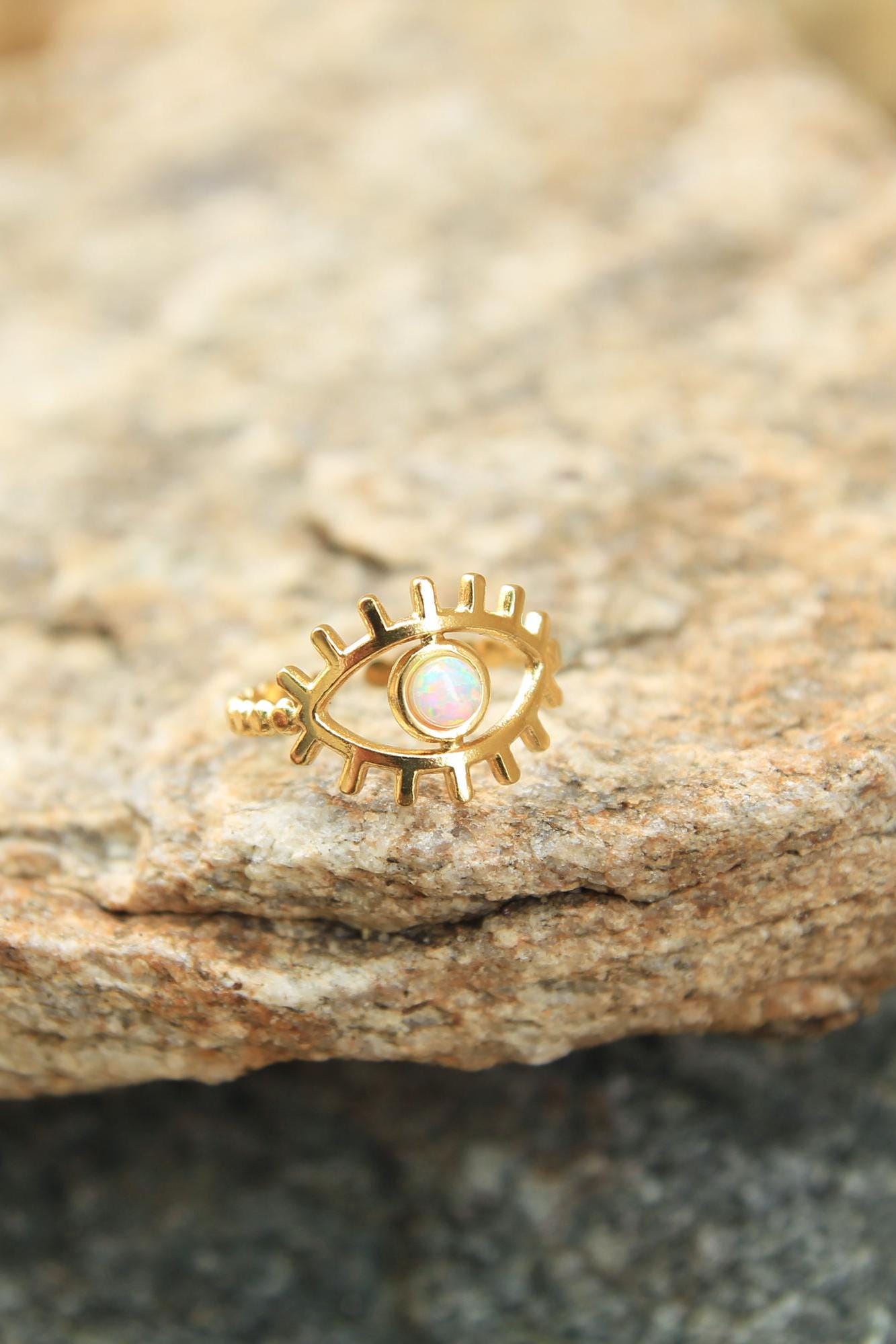 Gold Opal Eye Ring