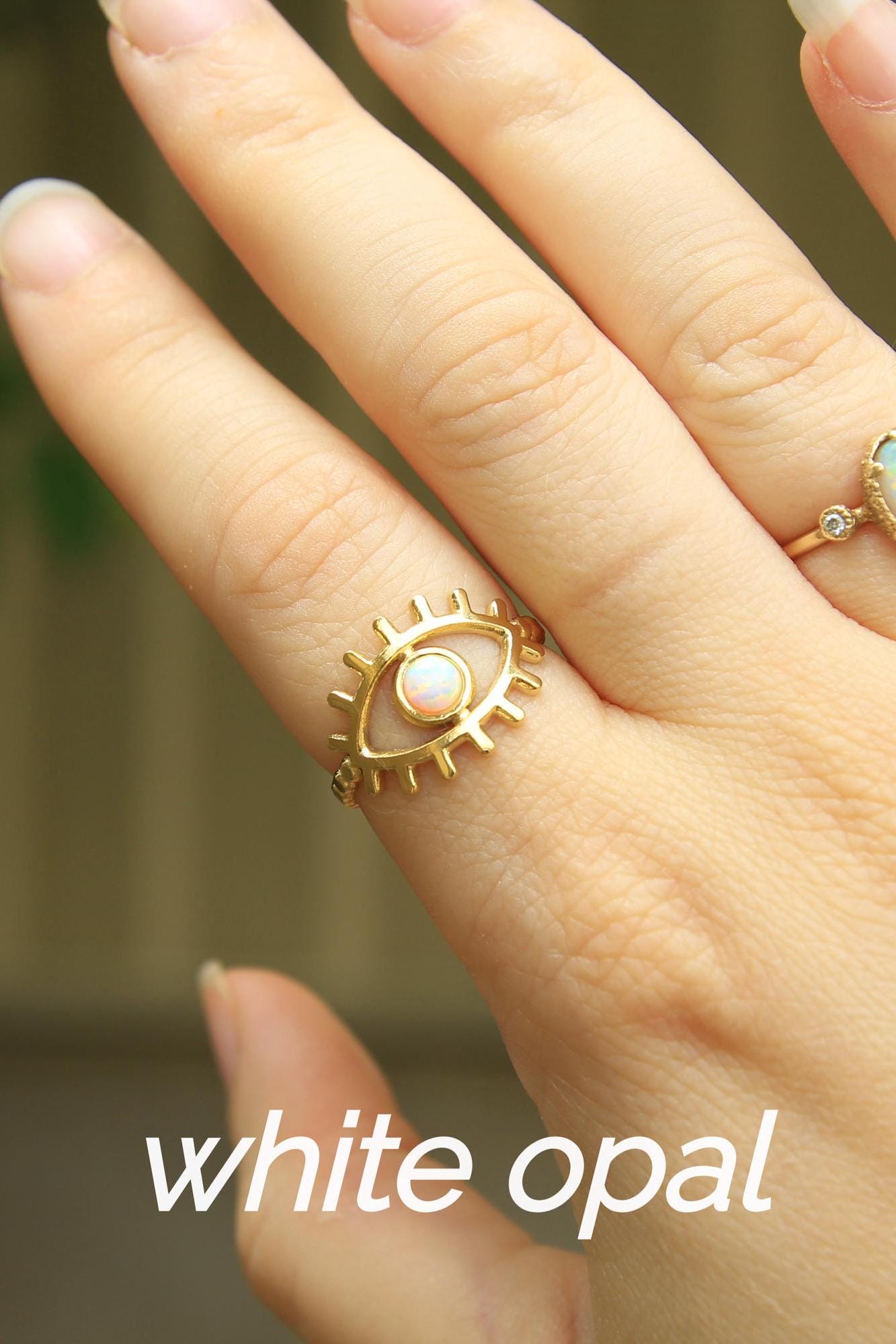 Gold Opal Eye Ring