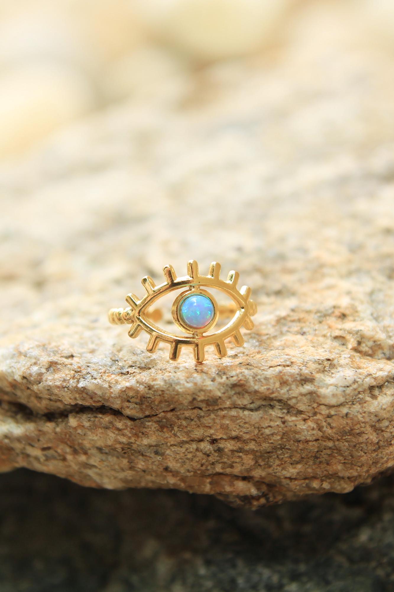 Gold Opal Eye Ring