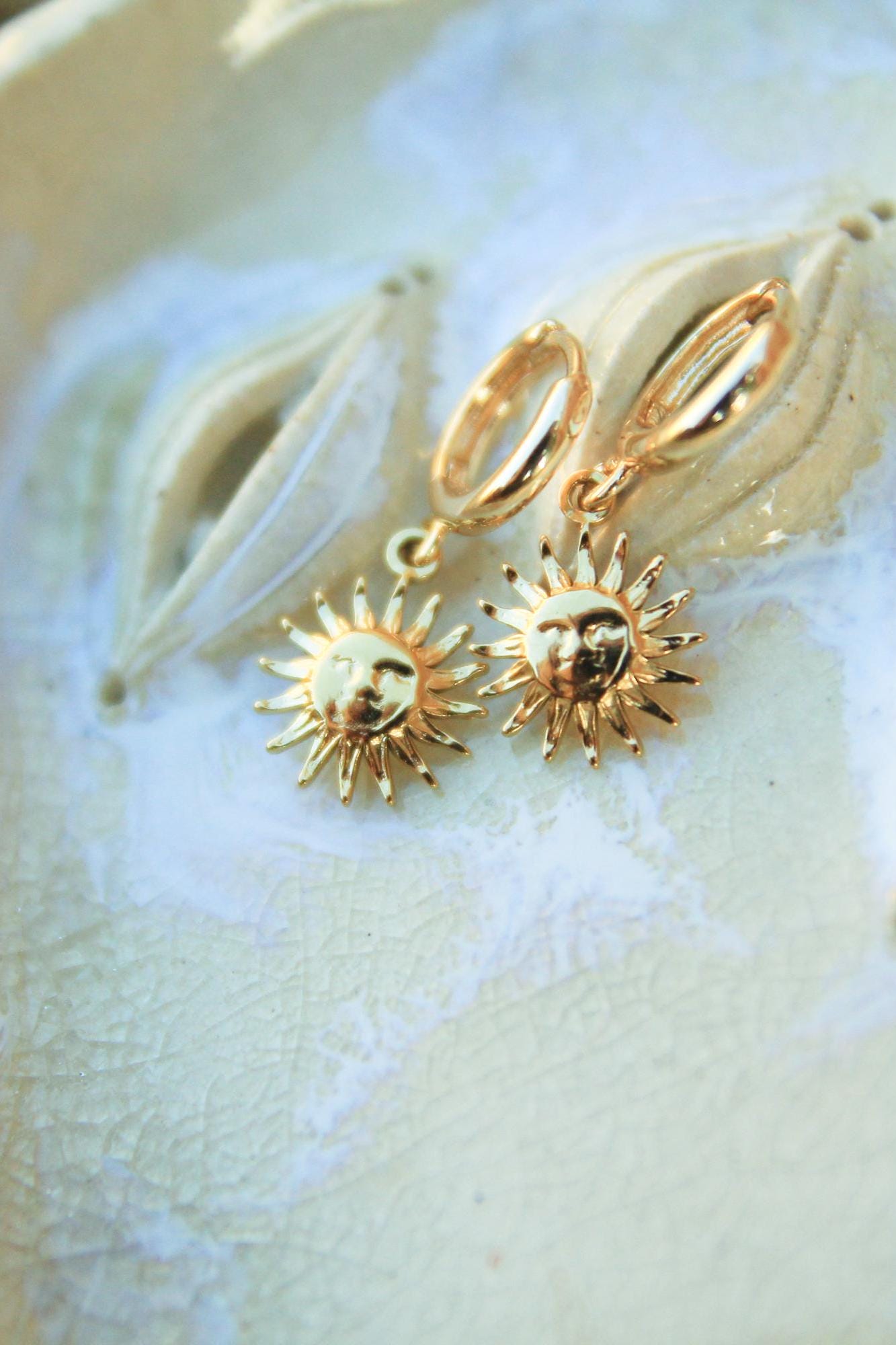 Gold Sun Earrings