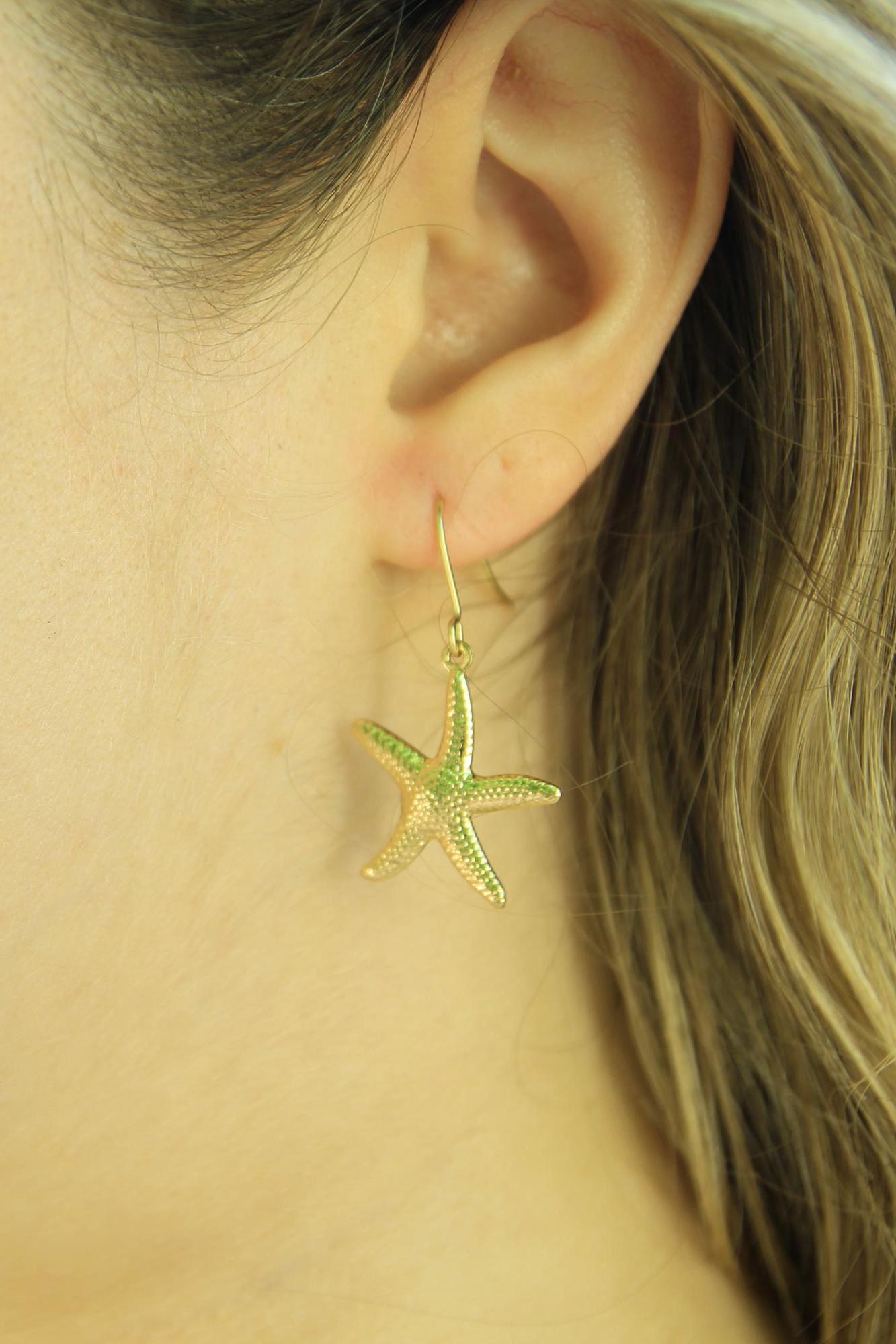 Gold Starfish Earrings