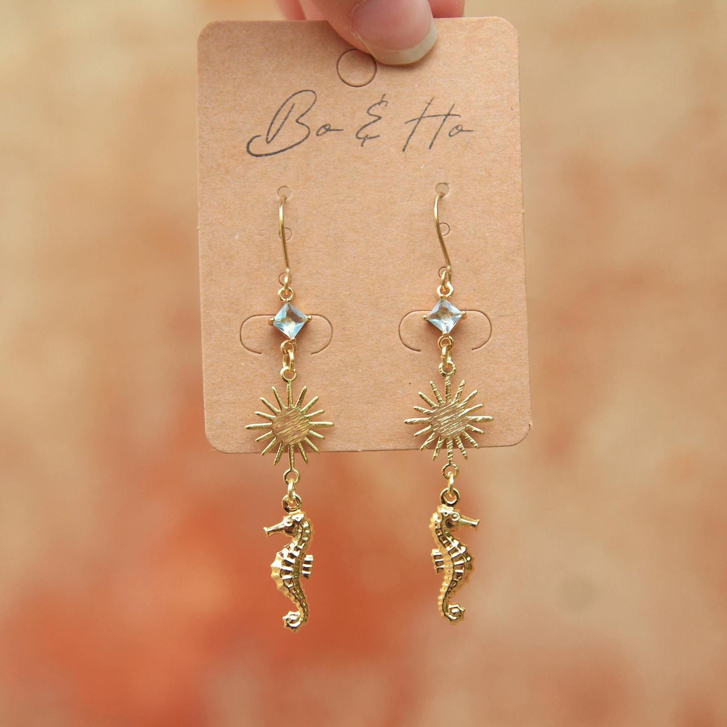 Gold Seahorse Earrings