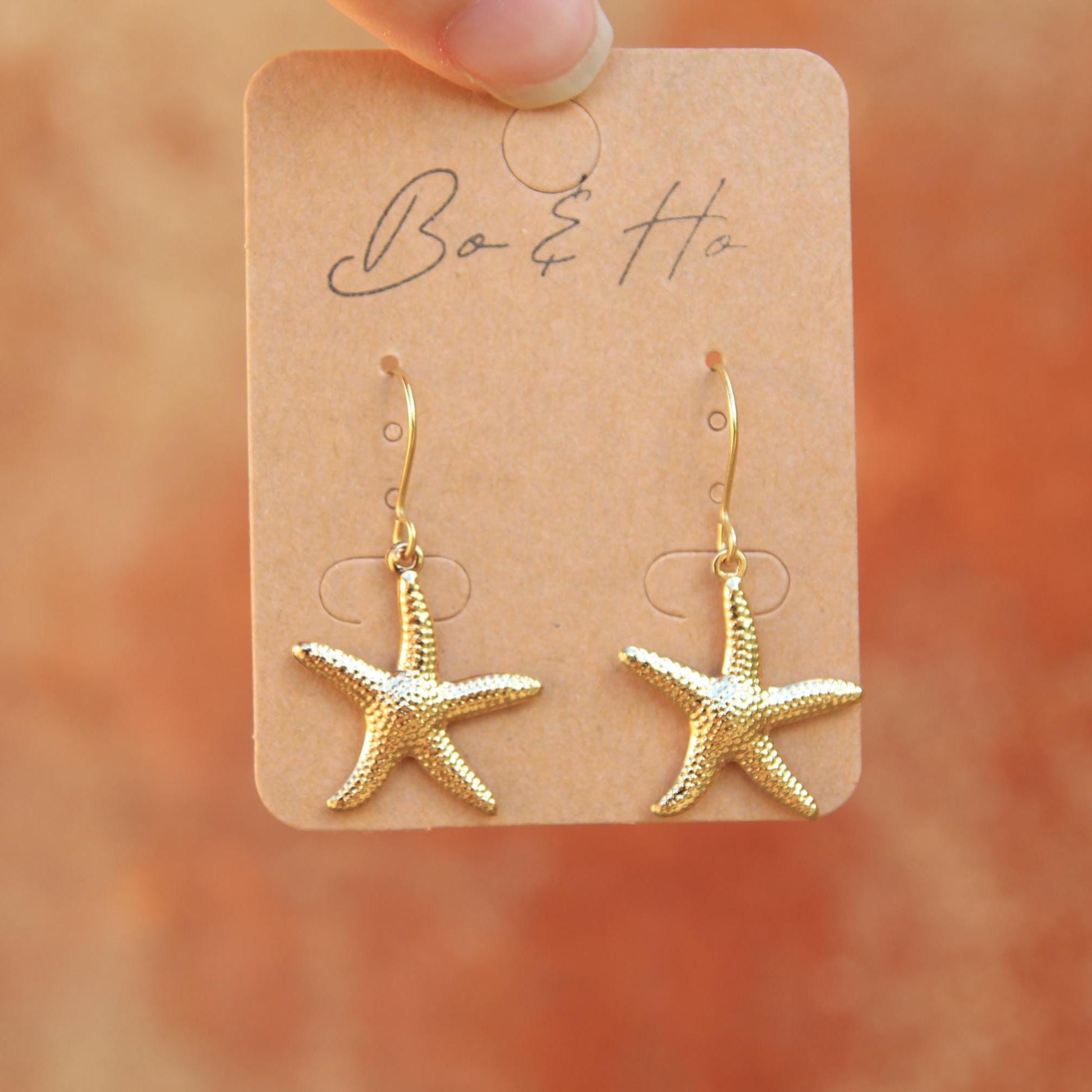 Gold Starfish Earrings