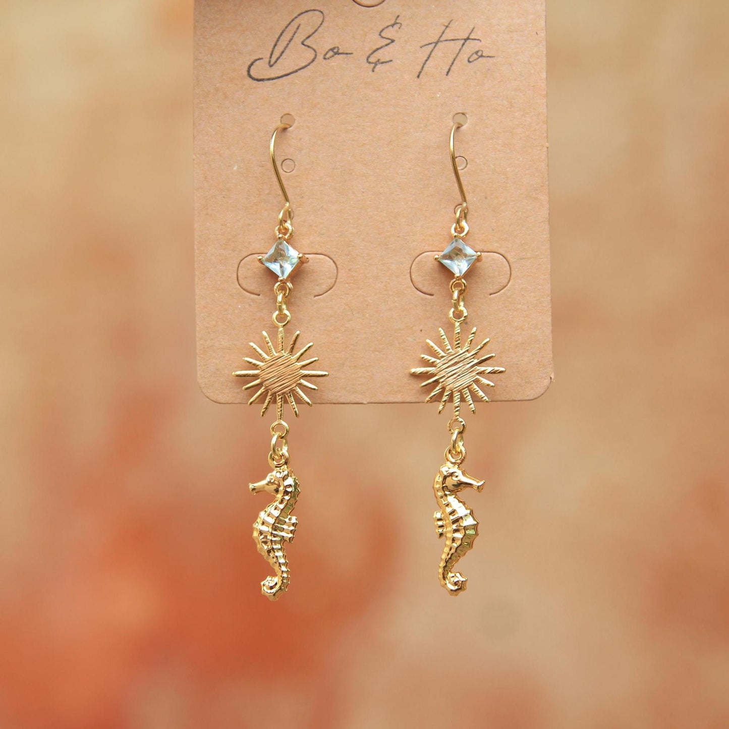 Gold Seahorse Earrings