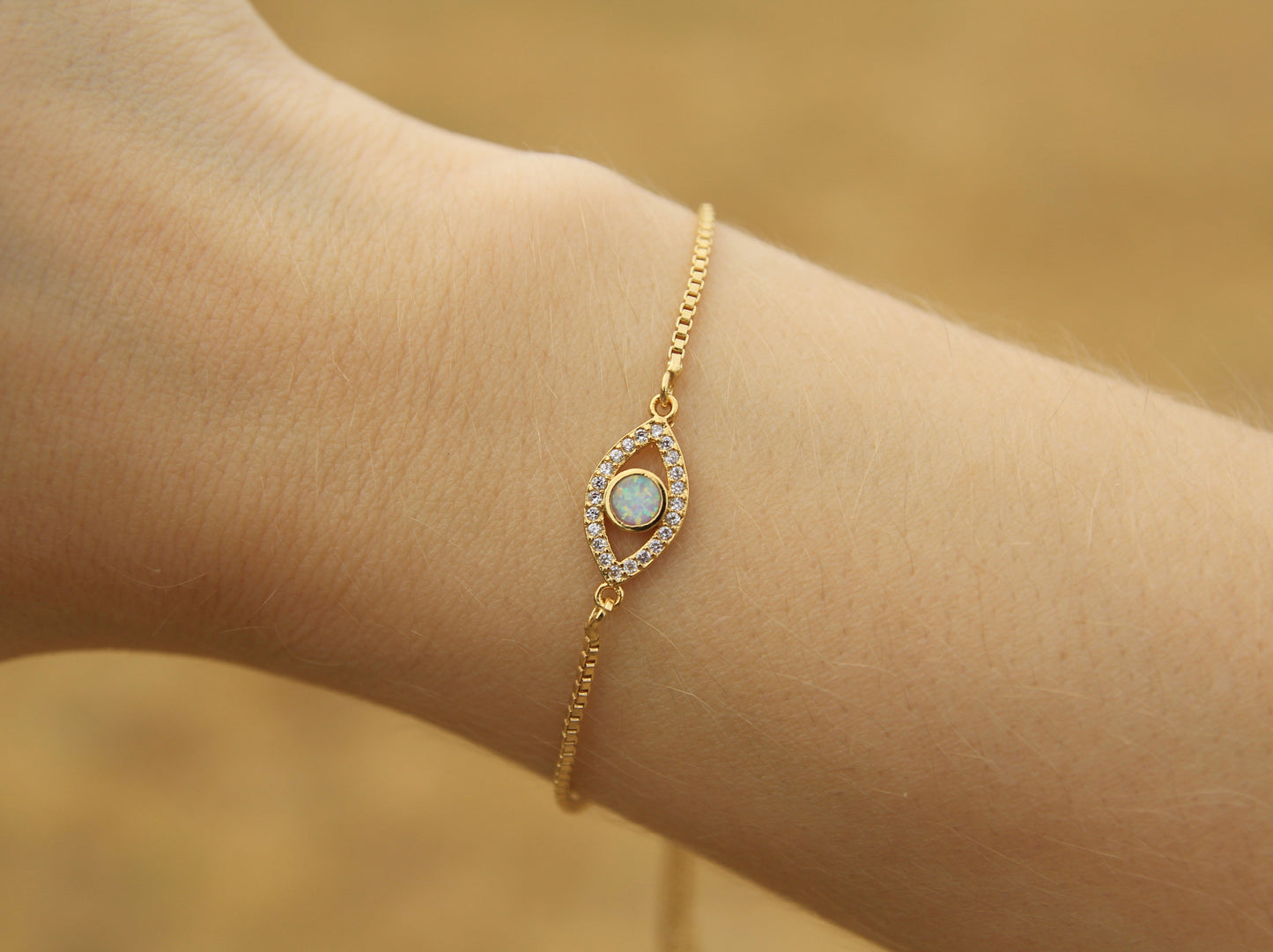 Gold Opal Eye Bracelet