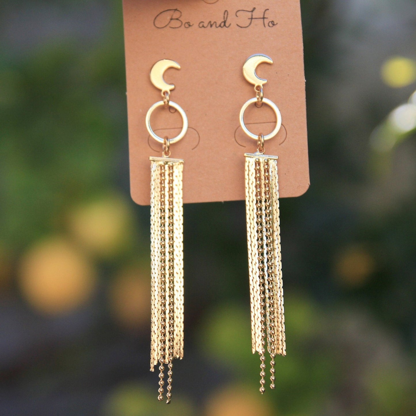 Moon Tassel Earrings