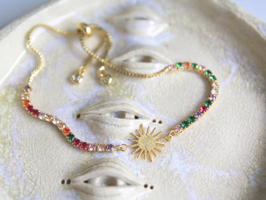 Sparkly Rainbow Sun Bracelet