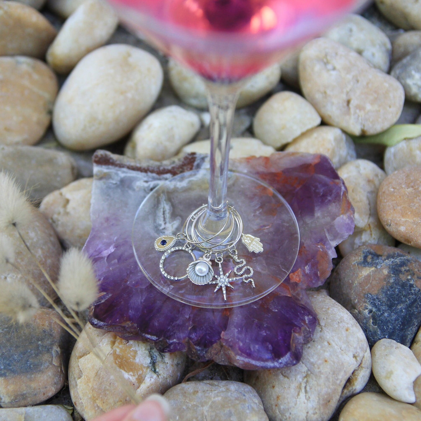 Wine Charms / Boho Wine Glass Charms / set of 6