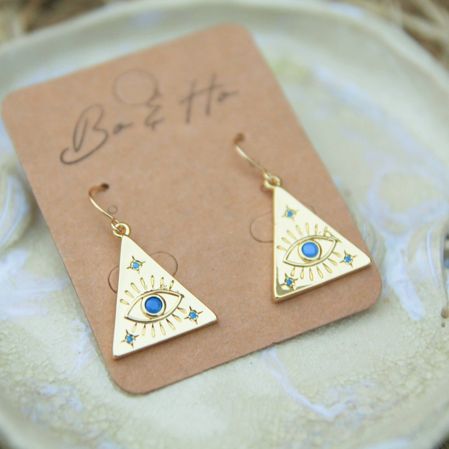 Triangle and Star Eye Earrings