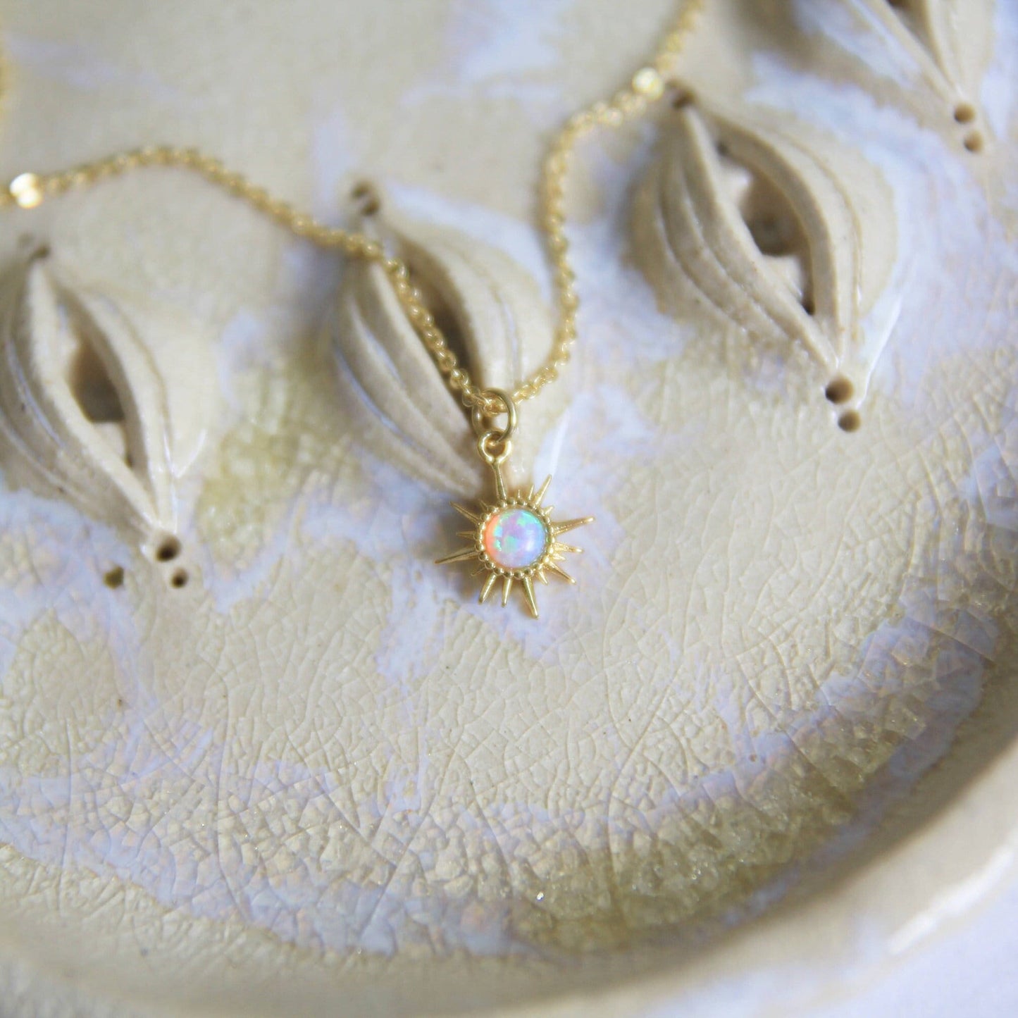 Gold Opal Star Necklace